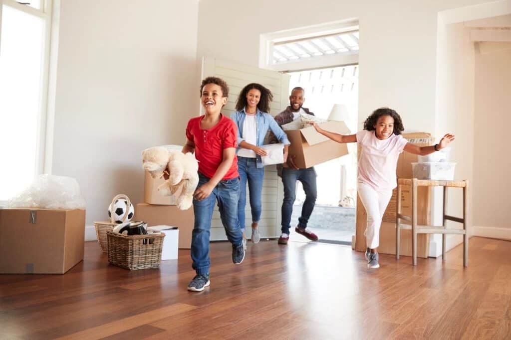 family in home