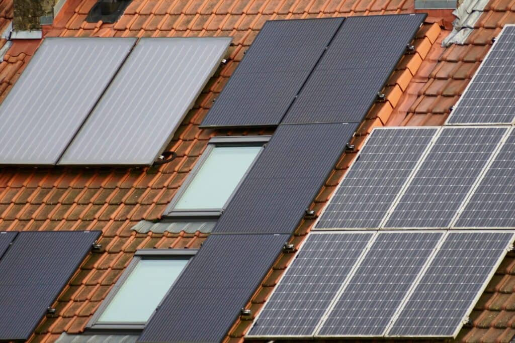 solar panels on house roof