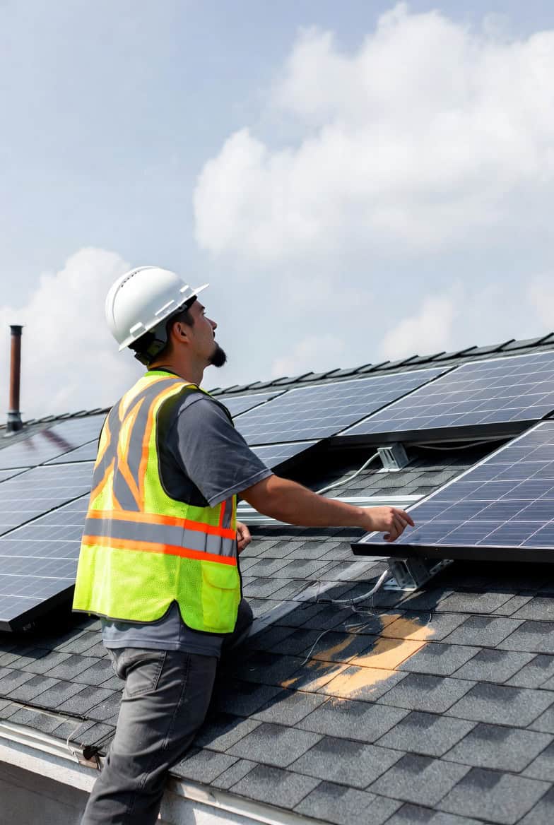 contractor looking at roof