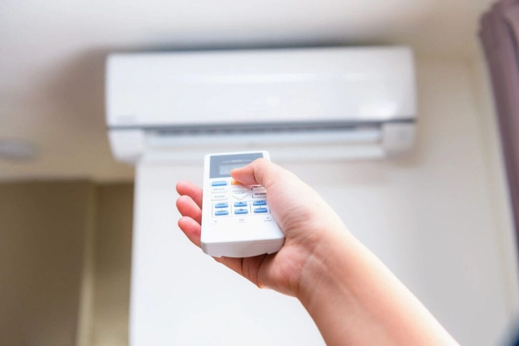 turning on air conditioner