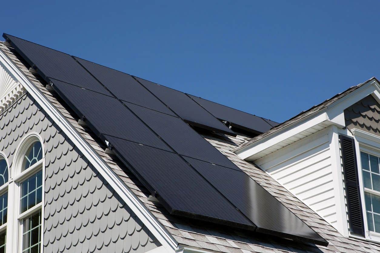 solar panels installed on the roof of a home